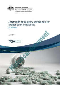 Australian regulatory guidelines for prescription medicines