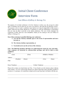 Initial Client Conference Interview Form Law Offices of Jeffrey A
