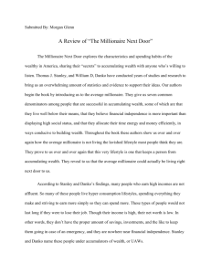 Submitted By: Morgan Glenn A Review of “The Millionaire Next Door