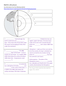 Earth`s Structure Worksheet - MHS-Integrated