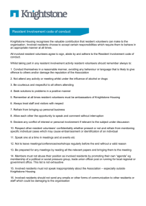 Resident Involvement code of conduct