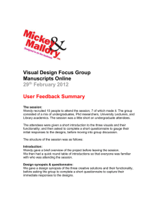 Focus group report - Manuscripts Online