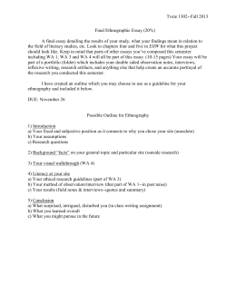 Essay Topics High School Final Ethnographic Essay Persuasive Essay Topics For High School also Essays On Health Chapter Writing An Ethnographic Essay Essay Reflection Paper Examples