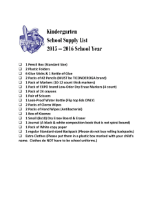 School Supply Lists - Tennessee Avenue Christian Academy