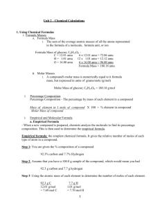 Chemical Calculation notes
