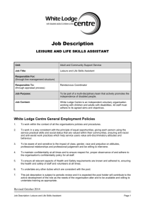 Job Description - White Lodge Centre