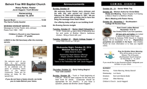 Homecoming October 19, 2014 - Belvoir Free Will Baptist Church