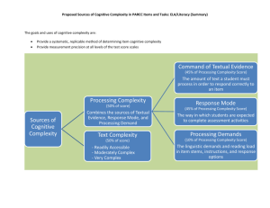 PARCC`s ELA/Literacy Cognitive Complexity Framework