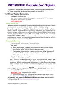 Summarizing is another useful tool in essay writing