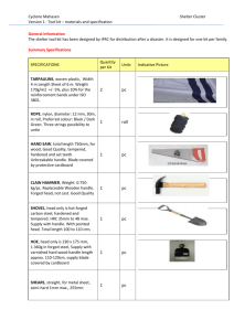 V1 Mahesan SC - tool kit and specs