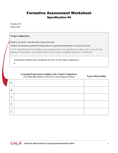 Formative Assessment Worksheet Specification #4