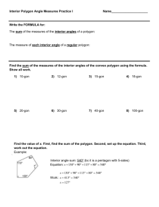 Interior Polygon Angle Practice I Answers