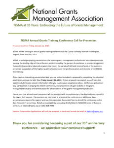 NGMA Annual Grants Training Conference Call for Presenters