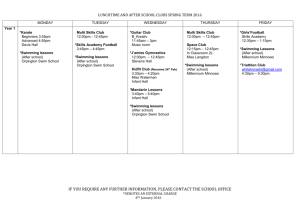 Lunchtime and Afterschool Timetables