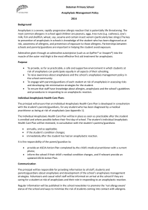 Anaphylaxis Policy - Bateman Primary School