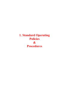 Standard Operating Policies and Procedures