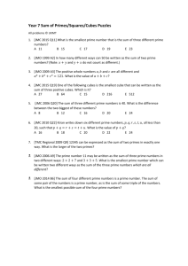 Worksheet: Year 7 - Number Theory Exercise 1