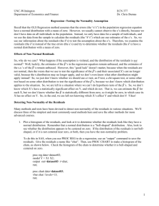 Regression Analysis--Testing Normality