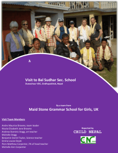 A Report Maid Stone School visit to Bal Sudhar 3rd