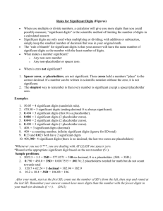 Rules for Significant Digits