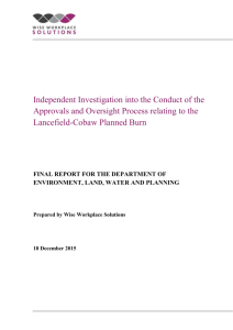 Independent Investigation into the Conduct of the Approvals and