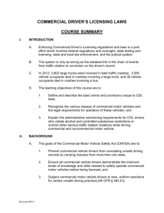 CDL Laws Course Summary - Commercial Driver`s Licensing Laws