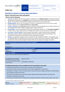 Biological agents: Risk assessment form (MS
