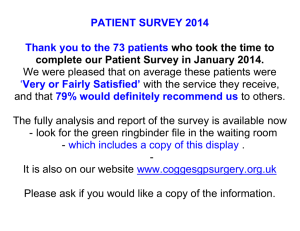 Thank you to the 82 patients who took the time to