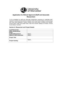 Application for Ethical Approval (Staff) - Oct 2014