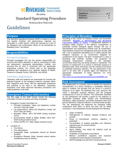 Standard Operating Procedures - Environmental Health & Safety