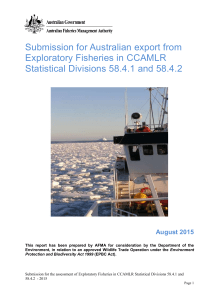 Submission for Australian export from Exploratory Fisheries in the