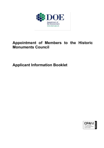 Appointment of Members to the Historic Monuments Council