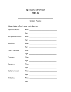 Class Sponsor/Officer Signature Sheet