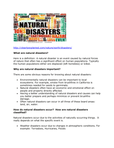 What are natural disasters?