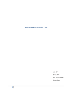 Mobile Devices in Health Care