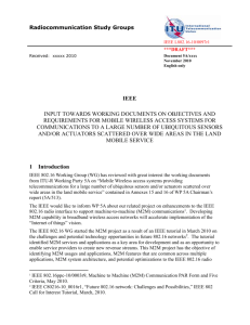 Radiocommunication Study Groups - IEEE 802 LAN/MAN Standards