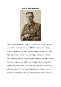 GABAIN William - Bushey First World War Commemoration Project