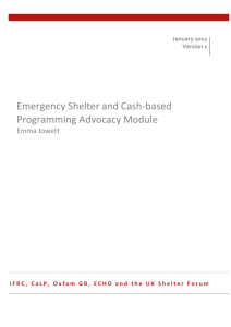 Emergency Shelter and Cash-based Programming