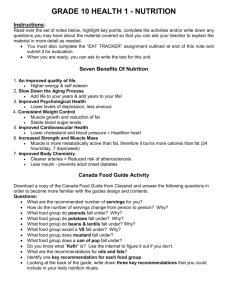 Grade 10 - LEAP - Health 1 - Nutrition Notes