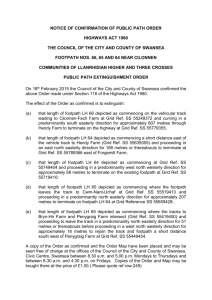 Notice of Confirmation of Extinguishment Order relating to footpaths