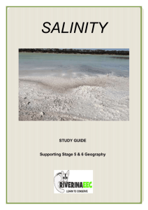 Salinity Study Notes - Riverina Environmental Education Centre