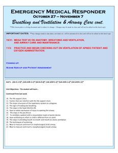 Lesson Plan 10/27 - 11/7 Breathing and Ventilation & Airway Care