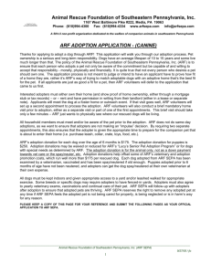 adoption application - (canine) - ARF-SEPA