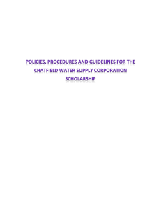 POLICIES, PROCEDURES AND GUIDELINES FOR THE