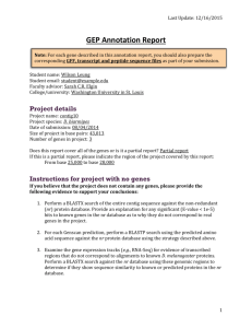 GEP Annotation Report - Washington University in St. Louis