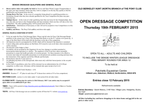 OPEN DRESSAGE COMPETITION Thursday 19th FEBRUARY 2015