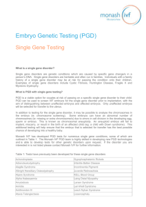 How is PGD with single gene testing done?