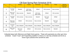 CB East Spring Rain Schedule 2003