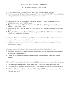 Gas Stoichiometry Worksheet Answer Key