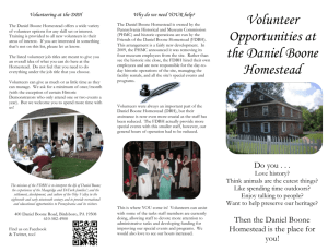 Volunteering at the DBH The Daniel Boone Homestead offers a